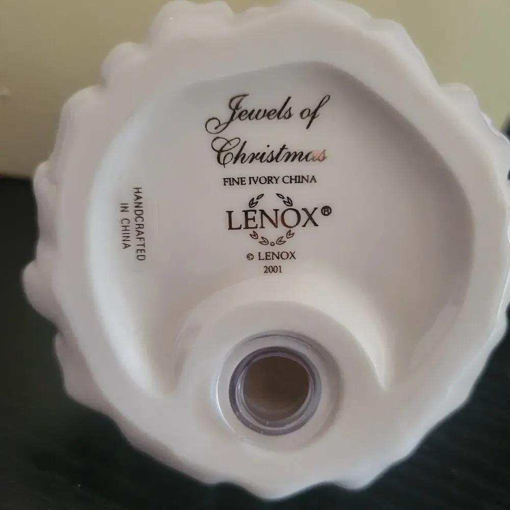 Lenox Jewels of Christmas White Tree Salt & Pepper Shakers Fine Ivory 2001 Vtg